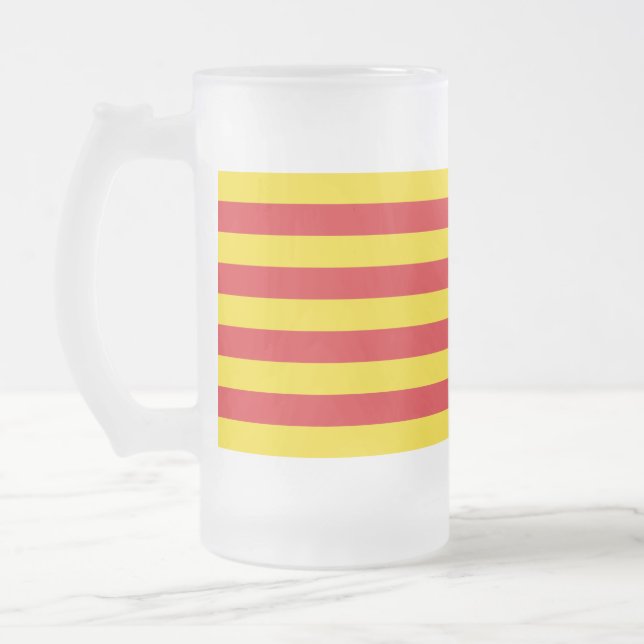 Frosted Glass Mug with flag of Catalonia (Left)