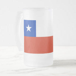 Frosted Glass Mug with flag of Chile