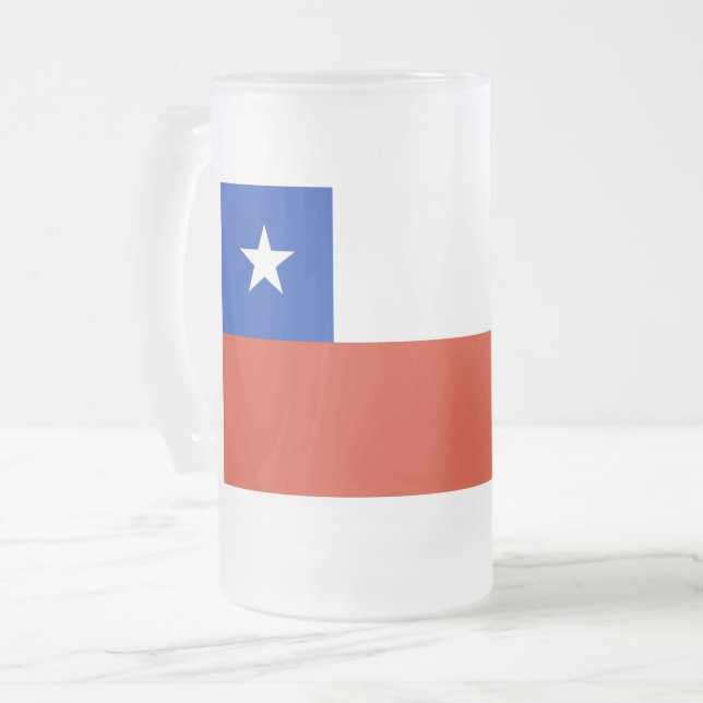Frosted Glass Mug with flag of Chile (Front Left)