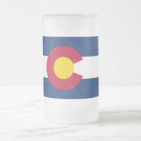 Frosted Glass Mug with flag of Colorado, USA