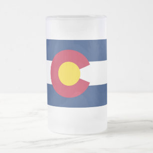 Frosted Glass Mug with flag of Colorado, USA