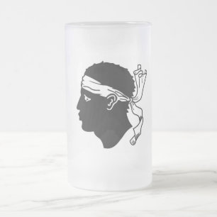 Frosted Glass Mug with flag of Corsica, France