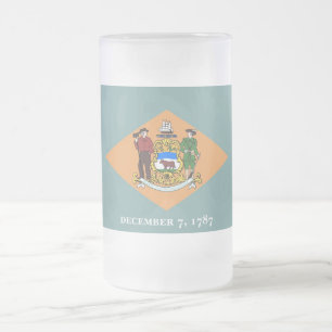 Frosted Glass Mug with flag of Delaware, USA
