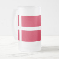 Frosted Glass Mug with flag of Denmark