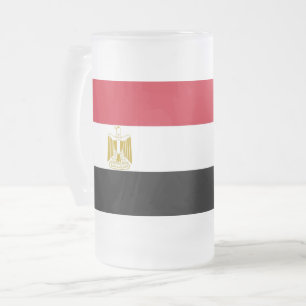 Frosted Glass Mug with flag of Egypt