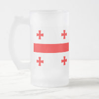 Frosted Glass Mug with flag of Georgia