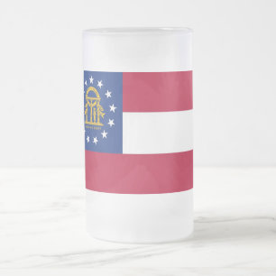 Frosted Glass Mug with flag of Georgia, USA