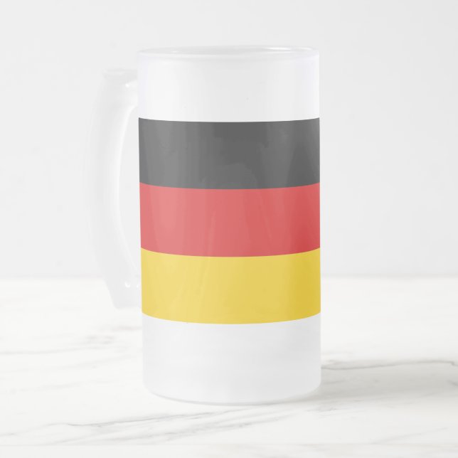 Frosted Glass Mug with flag of Germany (Front Left)