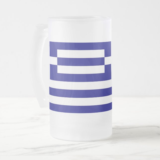 Frosted Glass Mug with flag of Greece (Front Left)