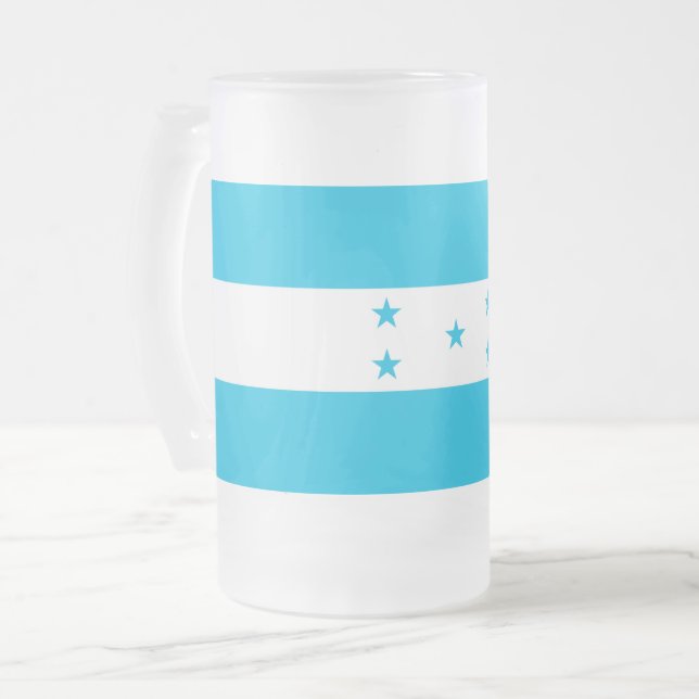 Frosted Glass Mug with flag of Honduras (Front Left)