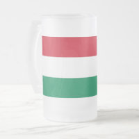 Frosted Glass Mug with flag of Hungary