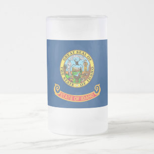 Frosted Glass Mug with flag of Idaho, USA