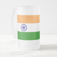 Frosted Glass Mug with flag of India