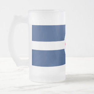 Frosted Glass Mug with flag of Indianapolis, USA