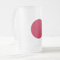 Frosted Glass Mug with flag of Japan