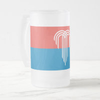 Frosted Glass Mug with flag of Kansas City