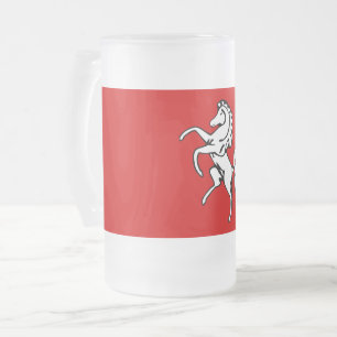 Frosted Glass Mug with flag of Kent, England