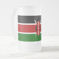 Frosted Glass Mug with flag of Kenya