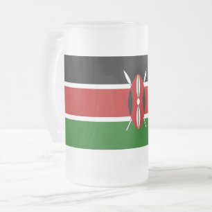 Frosted Glass Mug with flag of Kenya