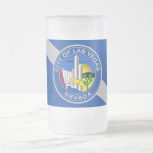 Frosted Glass Mug with flag of Las Vegas, USA