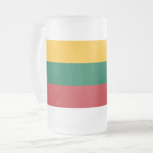 Frosted Glass Mug with flag of Lithuania