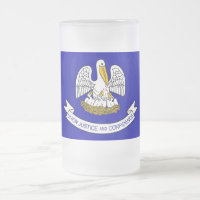 Frosted Glass Mug with flag of Louisiana, USA