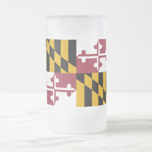 Frosted Glass Mug with flag of Maryland, USA