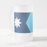 Frosted Glass Mug with flag of Minnesota, USA