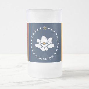 Frosted Glass Mug with flag of Mississippi, USA