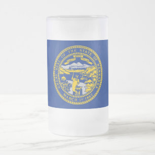 Frosted Glass Mug with flag of Nebraska