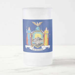 Frosted Glass Mug with flag of New York