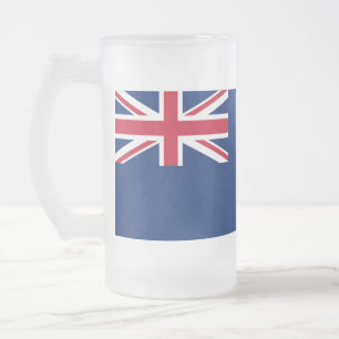 Frosted Glass Mug with flag of New Zealand