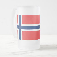 Frosted Glass Mug with flag of Norway