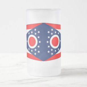 Frosted Glass Mug with flag of Ohio, USA