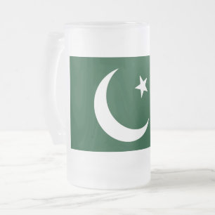 Frosted Glass Mug with flag of Pakistan
