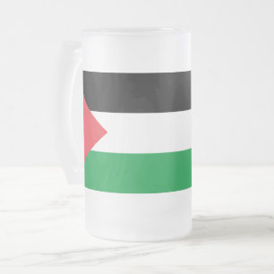 Frosted Glass Mug with flag of Palestine