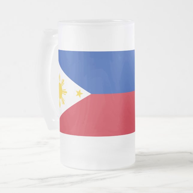 Frosted Glass Mug with flag of Philippines (Front Left)