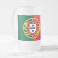 Frosted Glass Mug with flag of Portugal