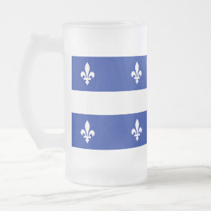 Frosted Glass Mug with flag of Quebec
