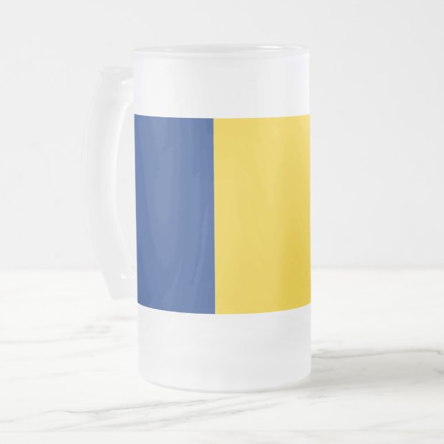 Frosted Glass Mug with flag of Romania (Front Left)