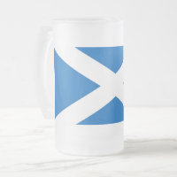 Frosted Glass Mug with flag of Scotland