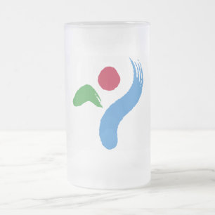 Frosted Glass Mug with flag of Seoul, South Korea