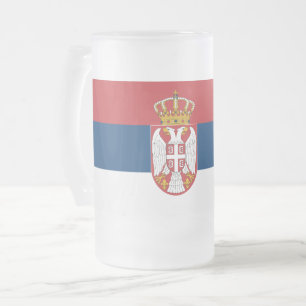 Frosted Glass Mug with flag of Serbia