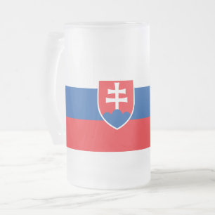 Frosted Glass Mug with flag of Slovakia