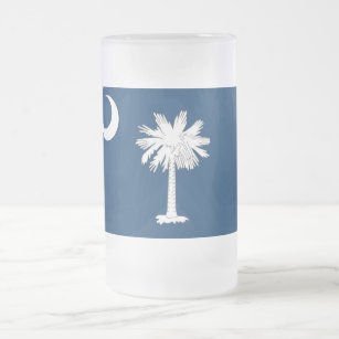 Frosted Glass Mug with flag of South Carolina, USA