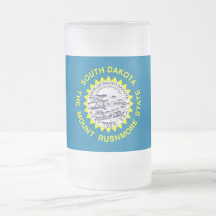 Frosted Glass Mug with flag of South Dakota, USA