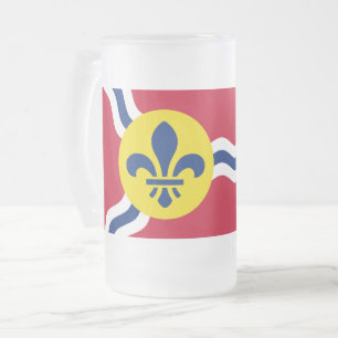 Frosted Glass Mug with flag of St. Louis