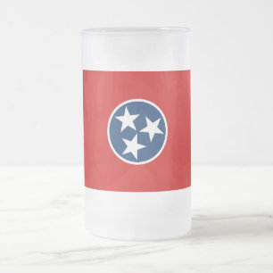 Frosted Glass Mug with flag of Tennessee, USA