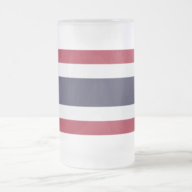 Frosted Glass Mug with flag of Thailand (Center)