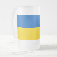 Frosted Glass Mug with flag of Ukraine